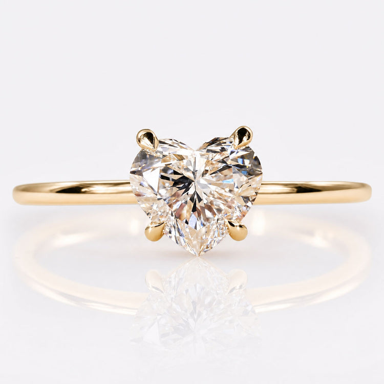 Heart Cut Lab-Grown Diamond Hidden Halo Solitaire Ring 1 - 2 CT