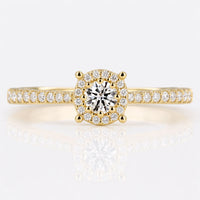 Round Brilliant Lab-Grown Diamond Pavé Halo Ring 0.1 - 1 CT