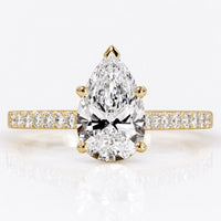 Pear Cut Lab-Grown Diamond Pavé Ring 0.5 - 2 CT