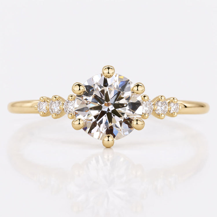 Round Brilliant Cut Lab-Grown Diamond Six Prong Ring 0.5 - 2 CT