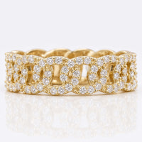 Round Lab-Grown Diamond Miami Cuban Link Ring 1 TCW