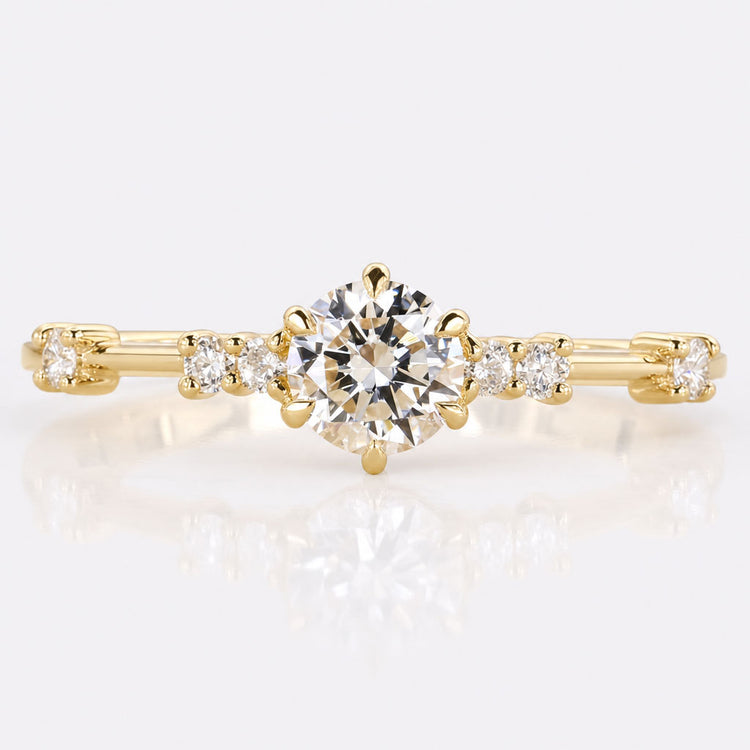Round Brilliant Cut Lab-Grown Diamond Distance Pavé Ring 0.4 - 2 CT