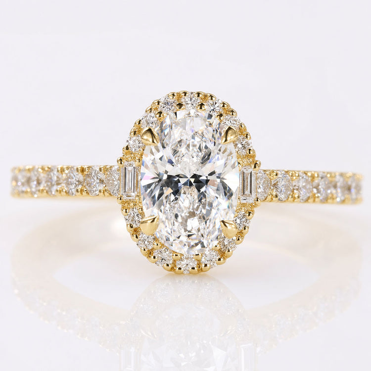 Oval Lab-Grown Diamond Pavé 1 CT Ring