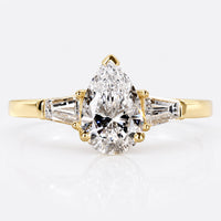 Pear Lab-Grown Diamond Three Stones Ring 1 - 2 CT