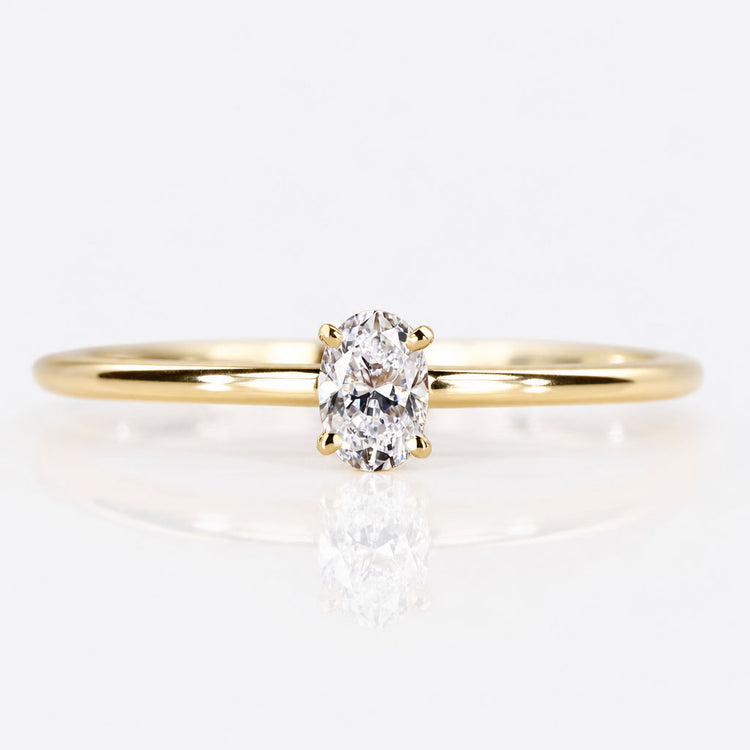 Petite Oval Cut Lab-Grown Diamond Solitaire Ring