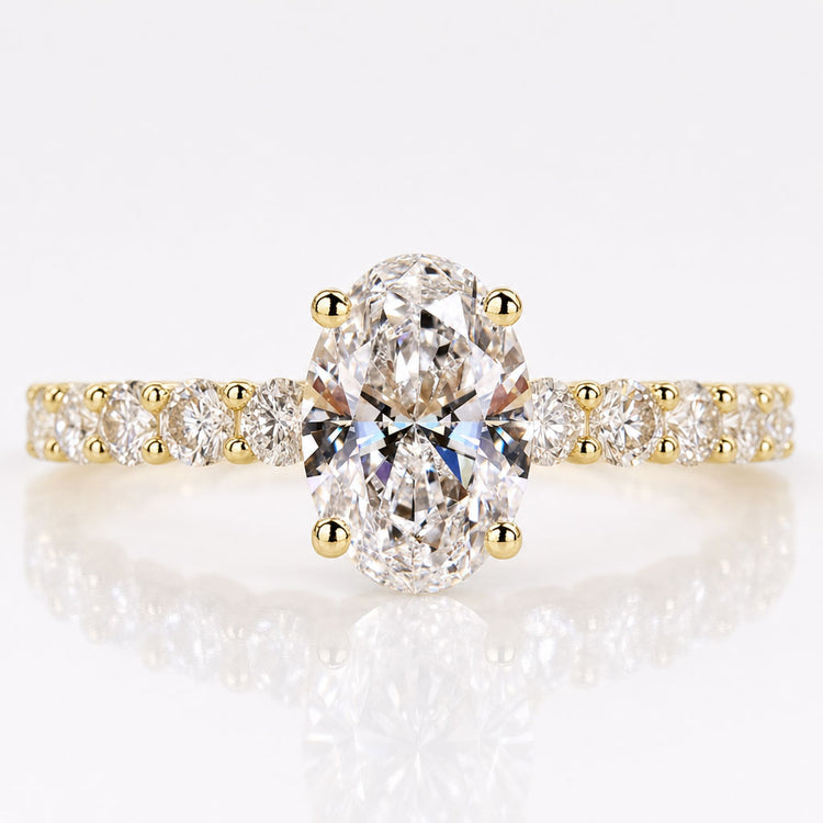 Oval Lab-Grown Diamond Hidden Halo Pavé Ring 1 - 3 CT