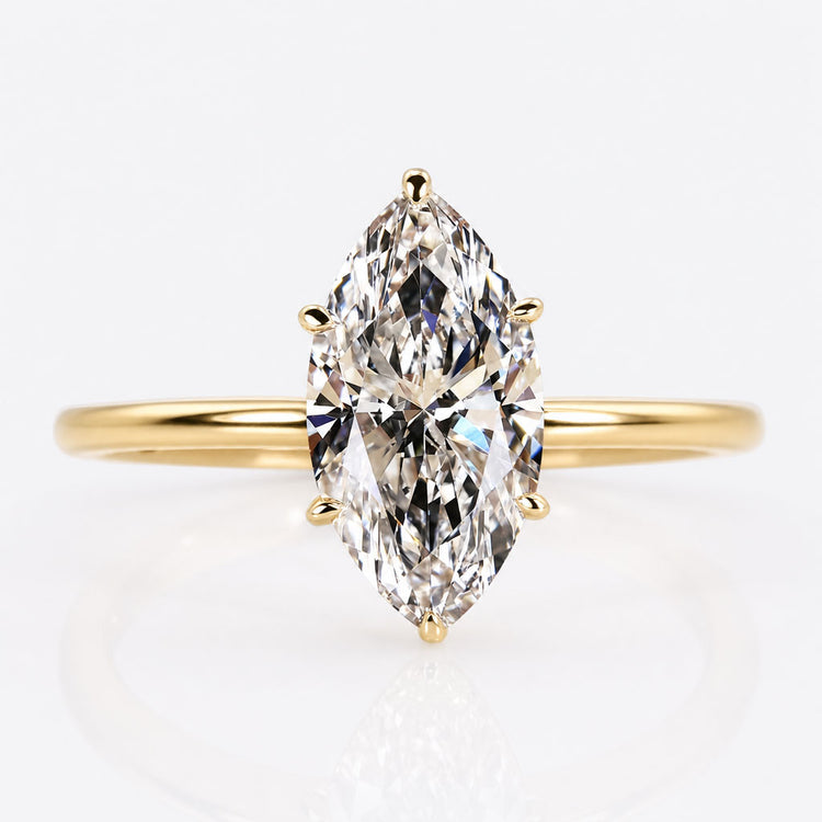 Marquise Lab-Grown Diamond Hidden Halo Solitaire Ring 1 - 2 CT