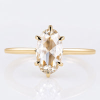 Moval Rose Cut Lab-Grown Diamond Solitaire Ring 1 CT