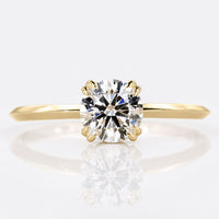 Round Lab-Grown Diamond Double Claw Prongs Solitaire Ring 0.25 - 2 CT