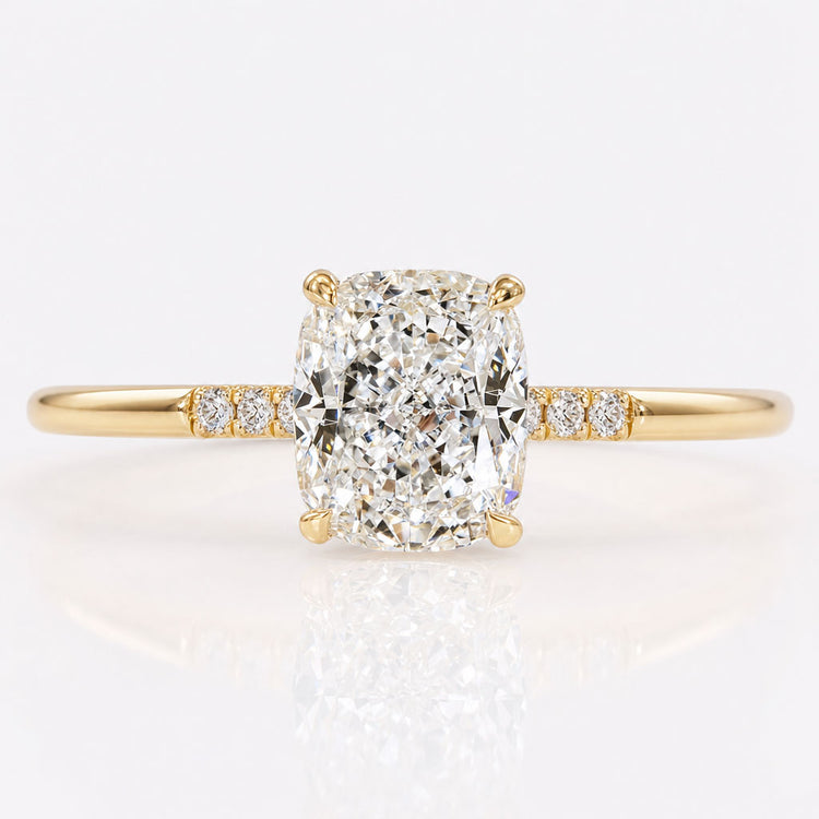 Cushion Cut Lab-Grown Diamond Hidden Halo Ring 1 - 2 CT