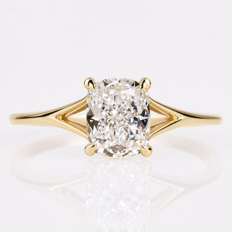 Elongated Cushion Cut Lab-Grown Diamond Split Shank Ring 1 – 2 CT