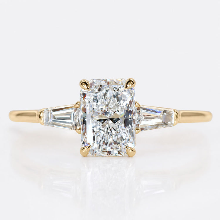 Radiant Cut Lab-Grown Diamond Three Stone Ring 1 - 2 CT
