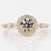 Round Lab-Grown Diamond Halo With Marquise Pavé Ring 0.8 - 2 CT