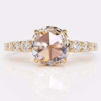 Rose Cut Lab-Grown Diamond Tapered Pavé Vintage Ring 1.3 CT