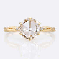 Round Rose Cut Lab-Grown Diamond Twisted Shank 1.3 CT Ring