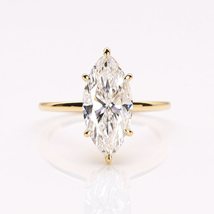 Marquise Lab-Grown Diamond Six Prong Solitaire Ring 0.5 – 3 CT