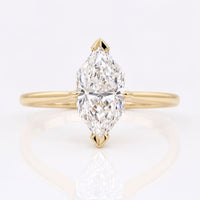Dutch Marquise Cut Lab-Grown Diamond Cathedral Solitaire Ring 1 - 2 CT Ring