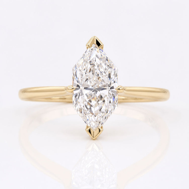 Dutch Marquise Cut Lab-Grown Diamond Cathedral Solitaire Ring 1 - 2 CT Ring