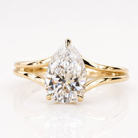 Pear Cut Lab-Grown Diamond Hidden Halo Split Shank Ring 1 - 2 CT