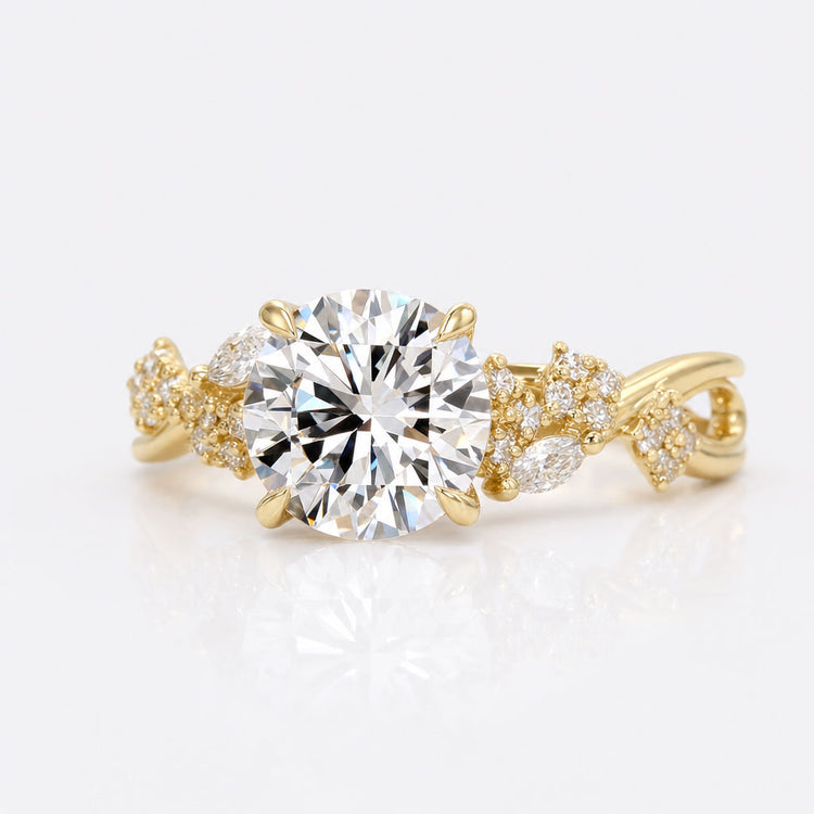 Round Brilliant Cut Lab-Grown Diamond Nature Inspired Ring 1 - 2 CT