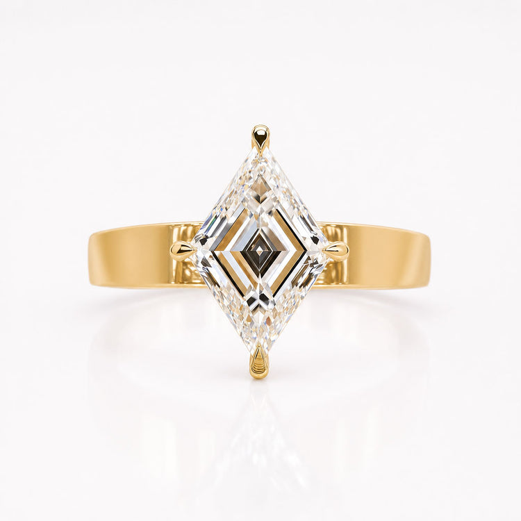 Lozenge Cut Lab-Grown Diamond Solitaire Ring 1 - 2 CT