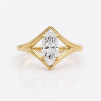 Marquise Cut Lab-Grown Diamond Four Prong Solitaire Ring 1 - 3 CT