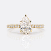 Pear Cut Lab-Grown Diamond Hidden Halo Pavé Ring 1 - 3 CT