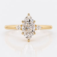 Marquise Lab-Grown Diamond Pear Side Stone Three Stone Ring 1 – 3 CT
