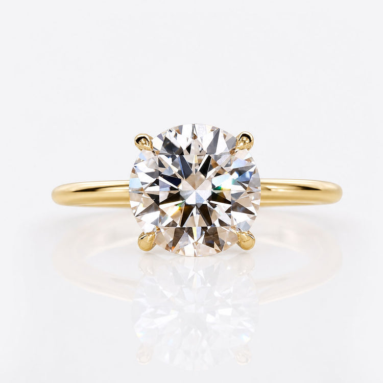 Round Lab-Grown Diamond Four Prong Solitaire Ring 1 – 3 CT