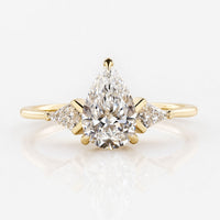Pear Lab-Grown Diamond Kite Three Stone Ring 1 - 3 CT