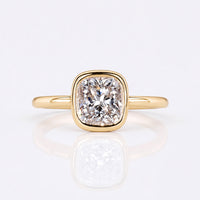 Cushion Cut Lab-Grown Diamond Bezel Ring 1 - 2 CT