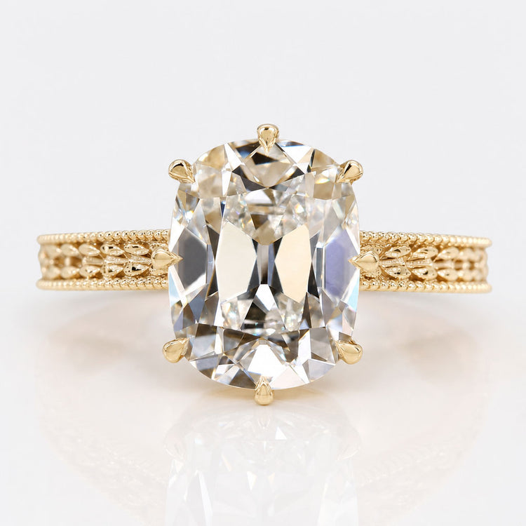 Cushion Old Mine Cut Lab-Grown Diamond Vintage Solitaire Ring 1 - 3 CT