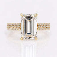 Emerald Lab-Grown Diamond Three Row Pavé Ring 1 – 4 CT