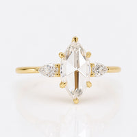 Marquise Rose Cut Lab-Grown Diamond Three Stone Ring