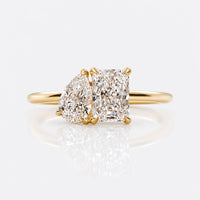 Pear and Radiant Lab-Grown Diamond Toi et Moi Ring