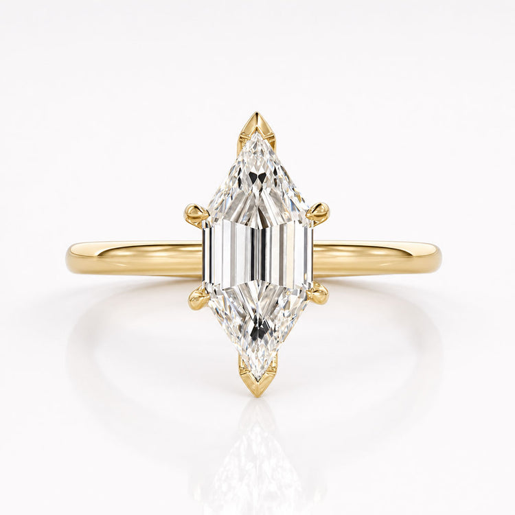 Elongated Hexagon Lab-Grown Diamond Solitaire Ring 1 – 3 CT