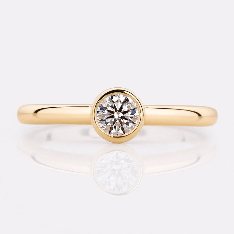Round Lab-Grown Diamond Bezel Ring 0.25 - 1 CT