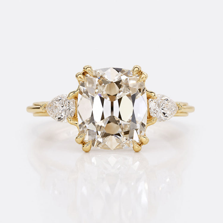 Cushion Old European Cut Lab-Grown Diamond Three Stone Ring 1 - 3 CT
