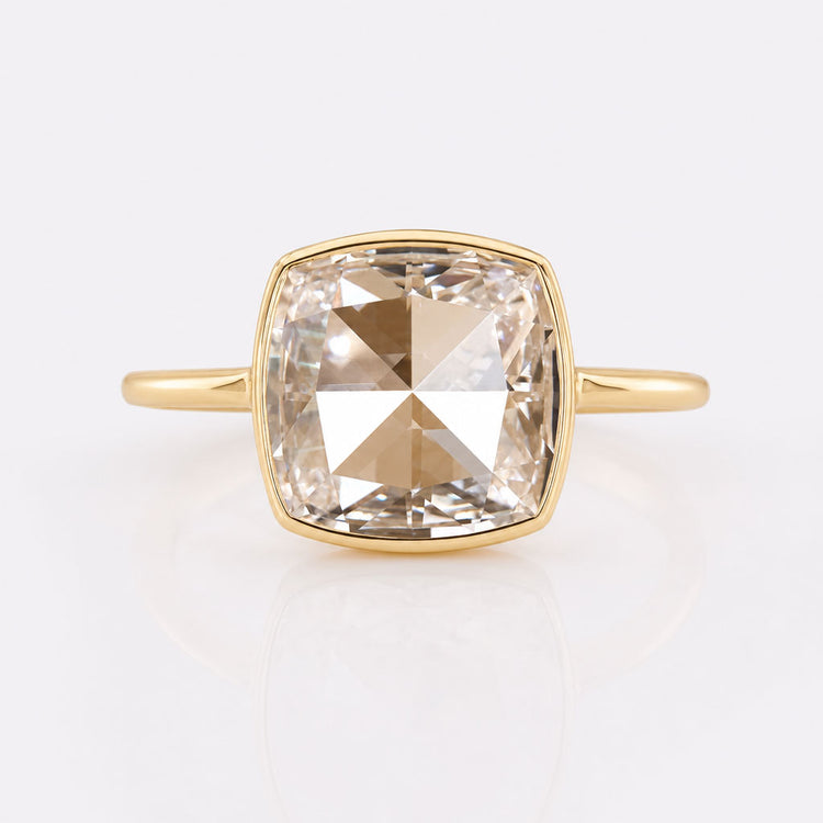 Cushion Rose Cut Lab-Grown Diamond Bezel Ring 1 - 4 CT