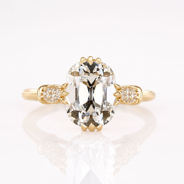 Cushion Old European Cut Lab-Grown Diamond Side Stone Ring 1 - 3 CT