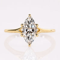 Marquise Cut Lab-Grown Diamond Split Shank Solitaire Ring 1 - 3 CT
