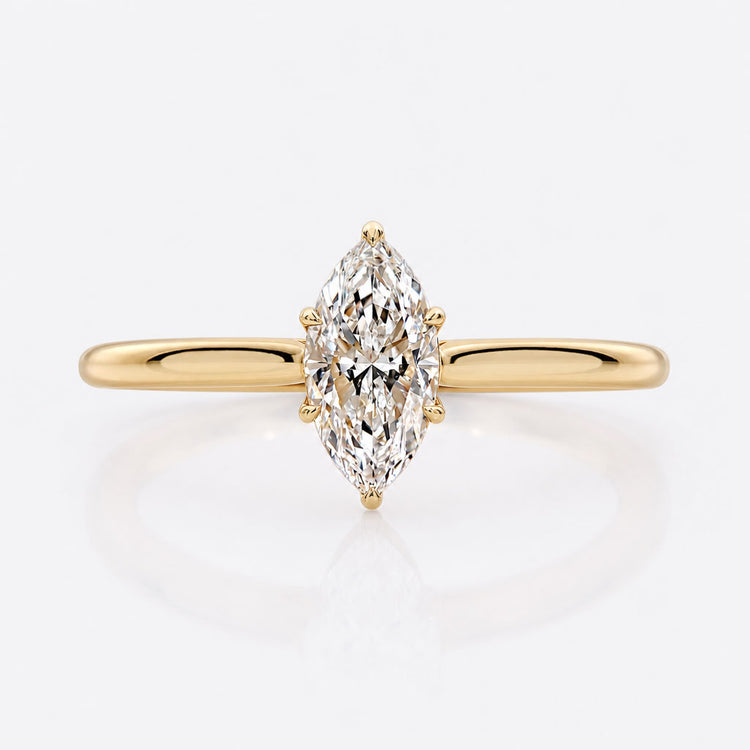 Marquise Cut Lab-Grown Diamond Tapered Tulip Solitaire Ring 0.5 – 2 CT