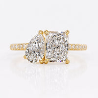 Pear And Radiant Cut Lab-Grown Toi Et Moi Style Ring