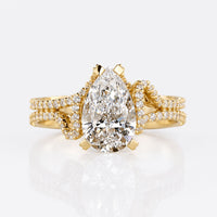 Pear Cut Lab-Grown Diamond Double Row Pavé Ring 1 - 3 CT