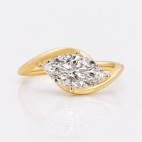 Marquise Cut Lab-Grown Diamond Bypass Solitaire Ring 1 - 2 CT