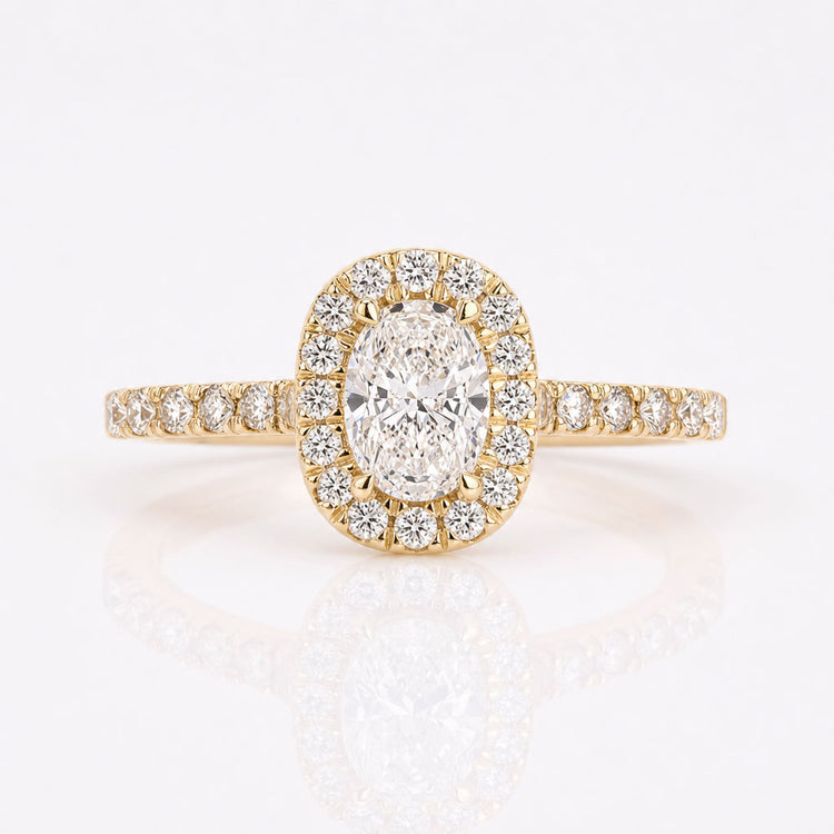 Oval Lab-Grown Diamond Halo Ring 0.50 - 2 CT