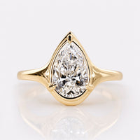 Pear Cut Lab-Grown Diamond Solitaire Ring 1 - 2 CT