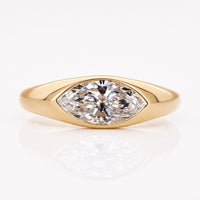 Marquise Cut Lab-Grown Diamond East to West Solitaire Ring 1 - 2 CT