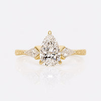 Pear Cut Lab-Grown Diamond Art Deco Kite Three Stone Ring 1 - 2 CT