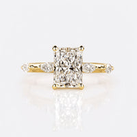 Radiant Cut Lab-Grown Diamond Distance Pavé Ring 1 - 3 CT